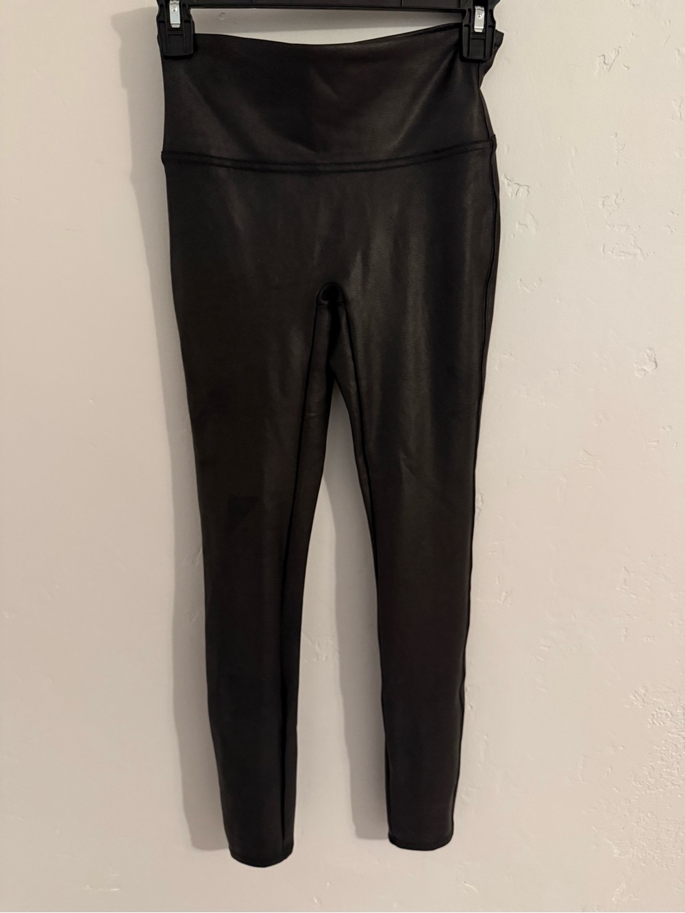 Spanx Black Faux Leather High-Waist Leggings